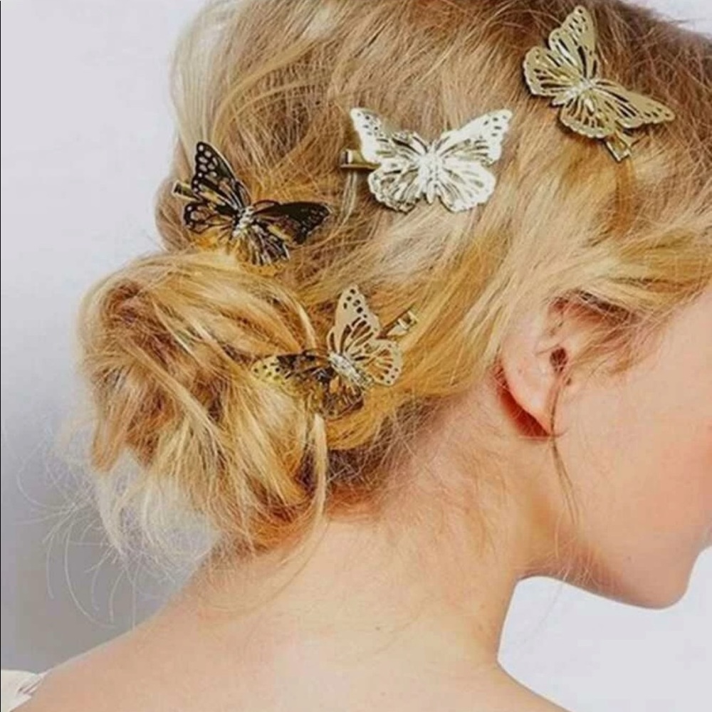 Bridal Hair 4 piece Elegant Butterfly Hair Clips Hair Accessory